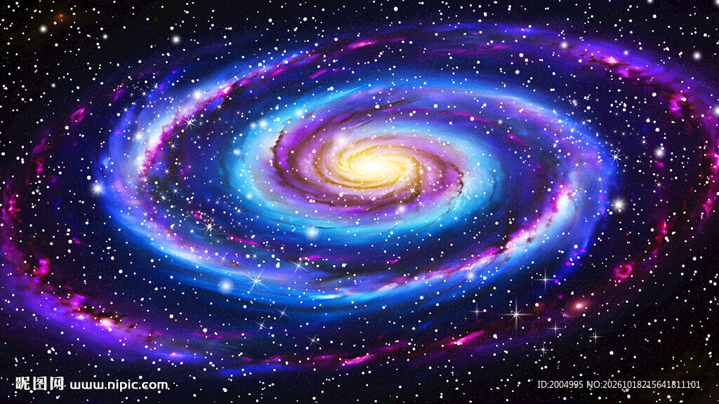 彩色宇宙旋涡星系星空