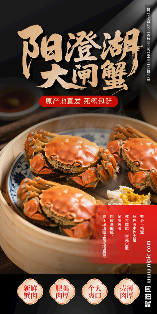 阳澄湖大闸蟹美食海报