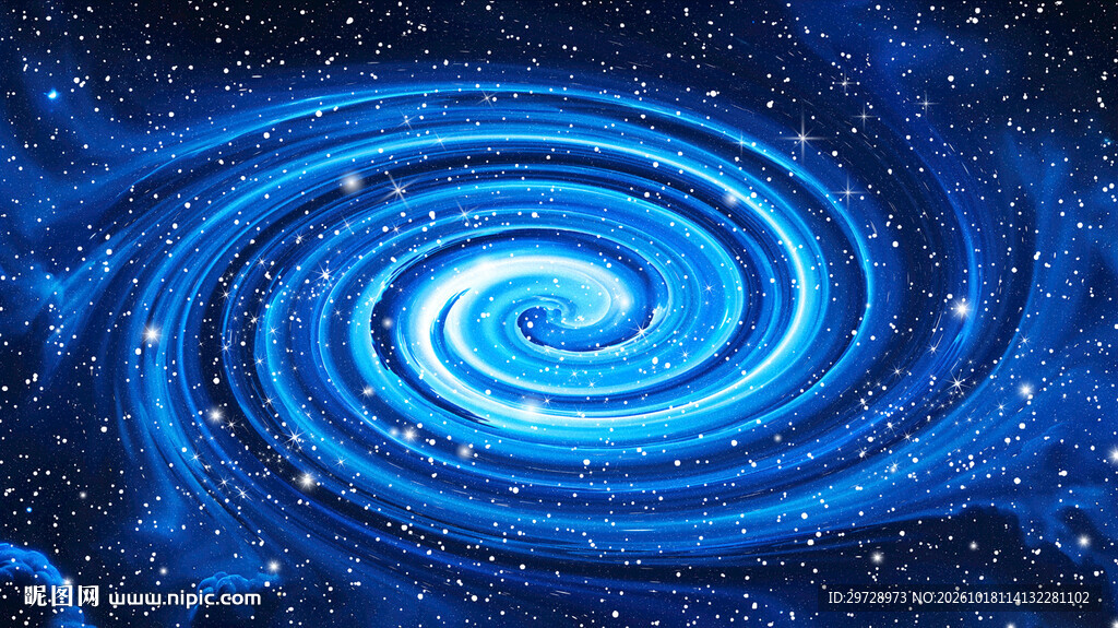 蓝色旋涡星空高清图