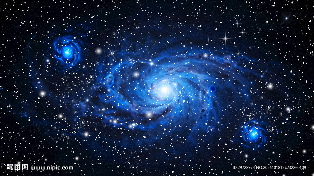 蓝黑宇宙星空背景