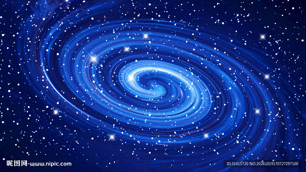 蓝色旋涡宇宙星空背景墙
