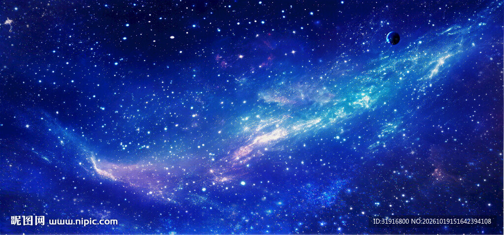 蓝色璀璨星空图
