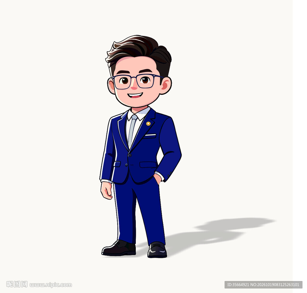 西装男精英人士商务男士矢量图