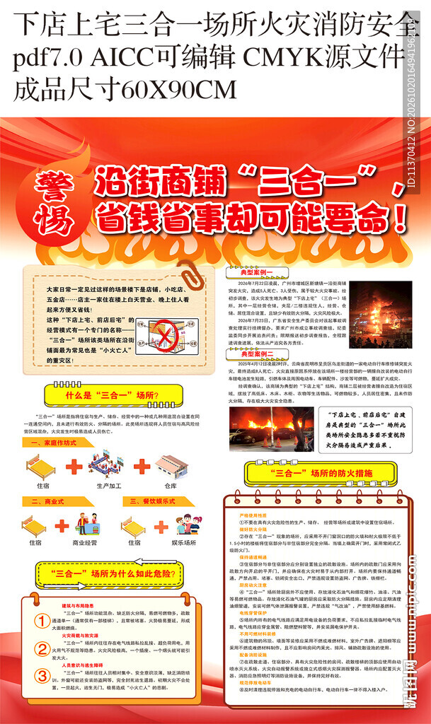 三合一消防安全宣传海报