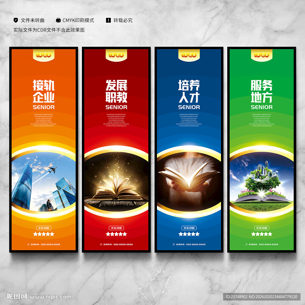 职业学校展板