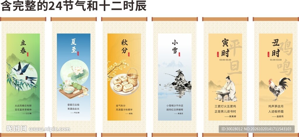 二十四节气十二时辰挂图