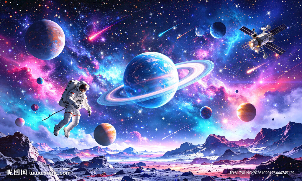 绚丽星空背景墙