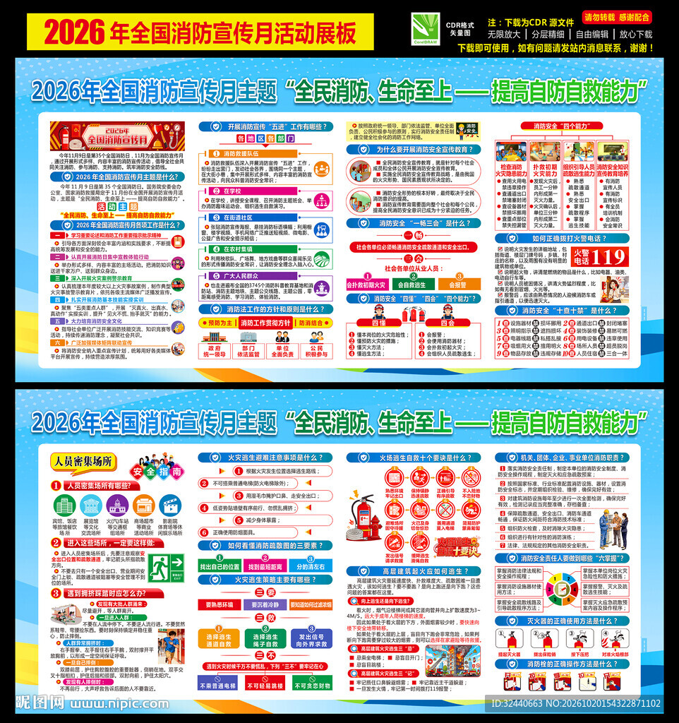 全国消防月展板