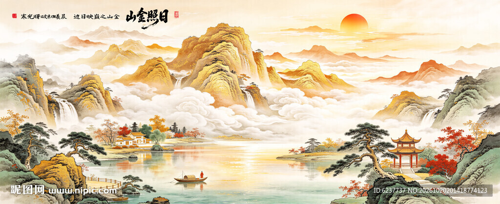 巨幅日照金山
