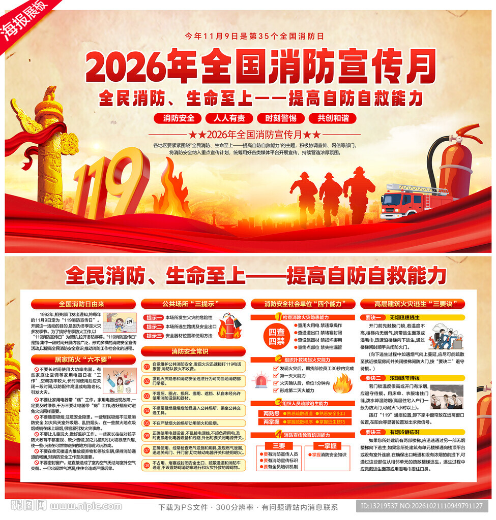 2026消防月展板