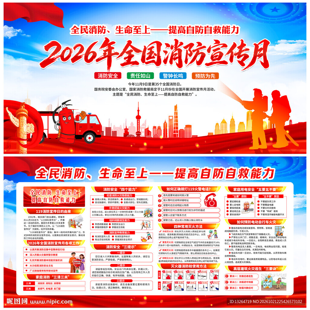 2026消防月展板