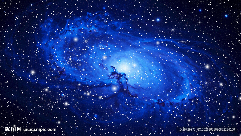 蓝色高清星空图