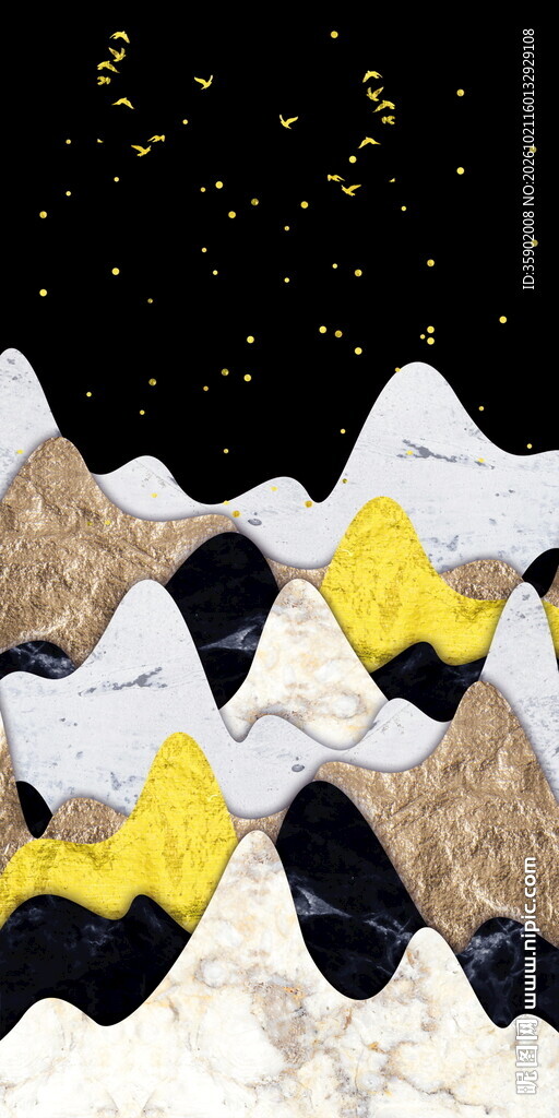 星夜抽象山水玄关装饰画