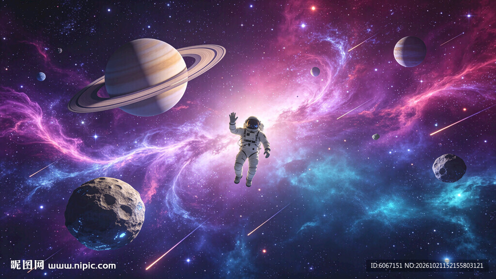 梦幻外太空银河星空宇宙星球背景