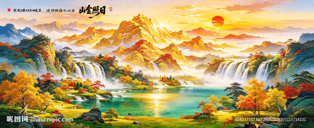 金山日照金山油画