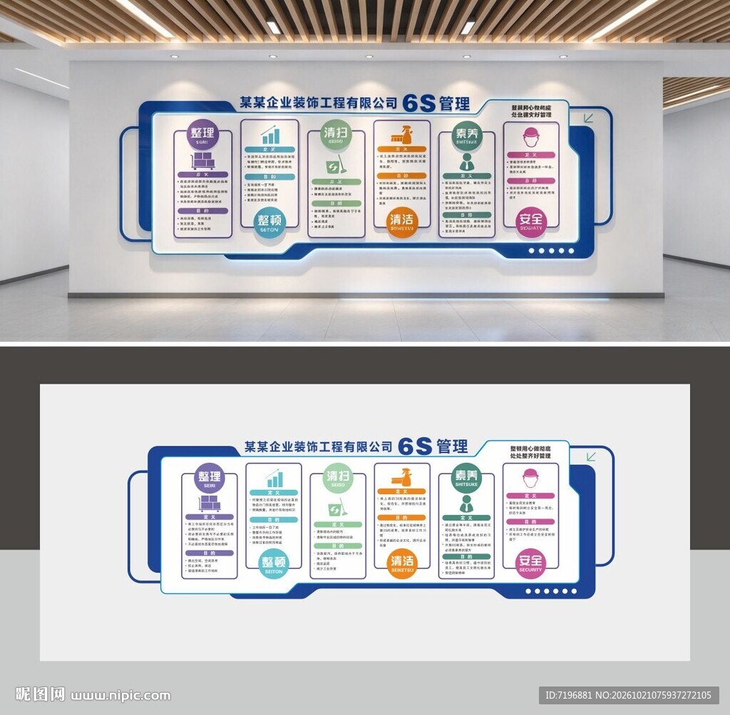 6S管理文化墙