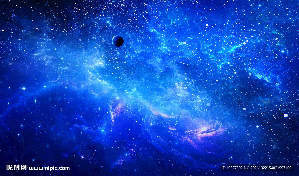 蓝色宇宙星空背景图素材