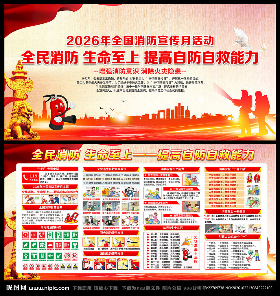 全国消防宣传月展板图片