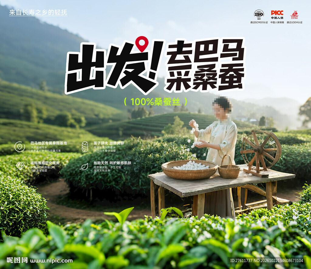 巴马蚕丝超大背景kt户外广告