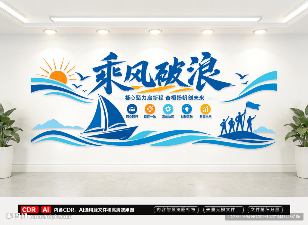 乘风破浪团队文化墙