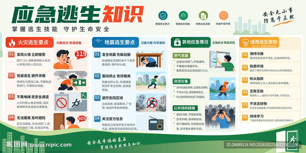 应急逃生知识宣传栏