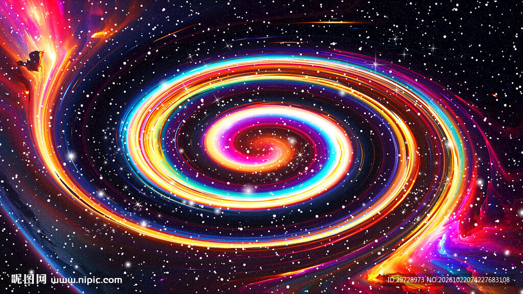 七彩旋涡星空背景