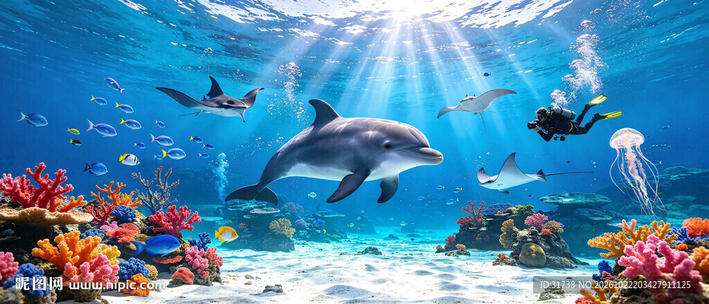 海底海洋世界背景图