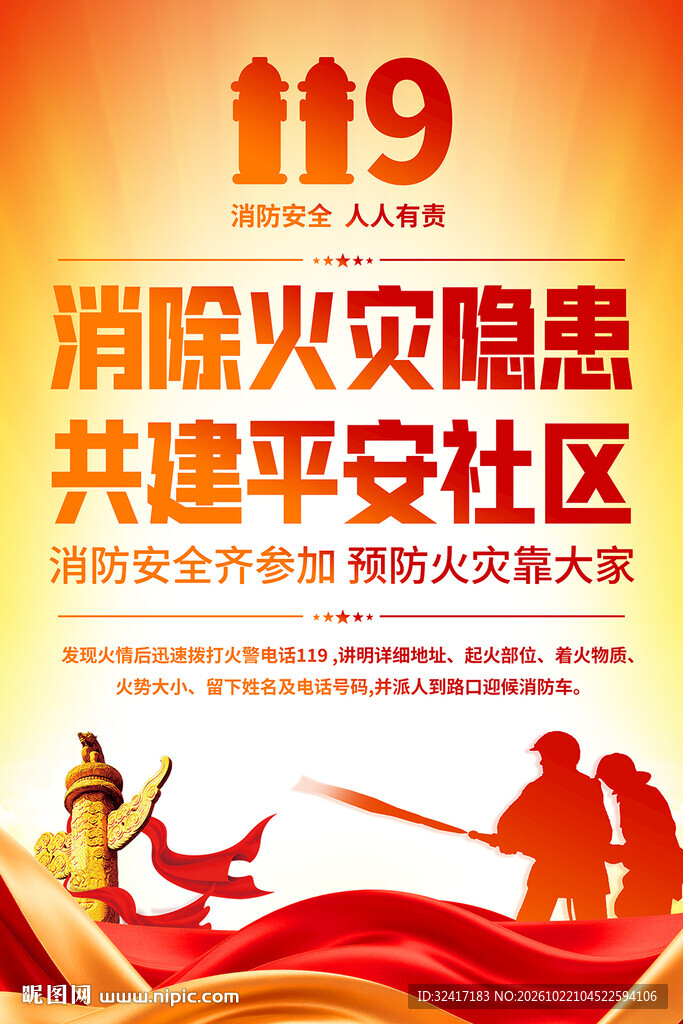 社区消防海报