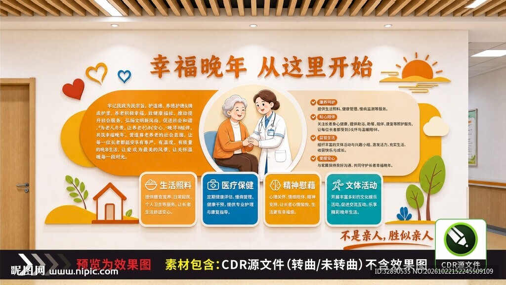 幸福晚年养老文化墙