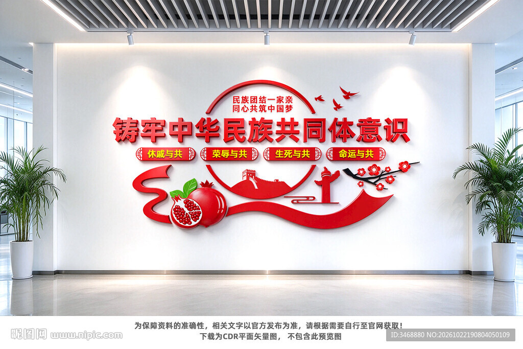 铸牢中华民族共同体意识党建墙