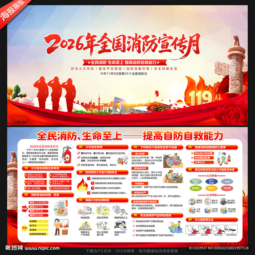 2026消防月展板