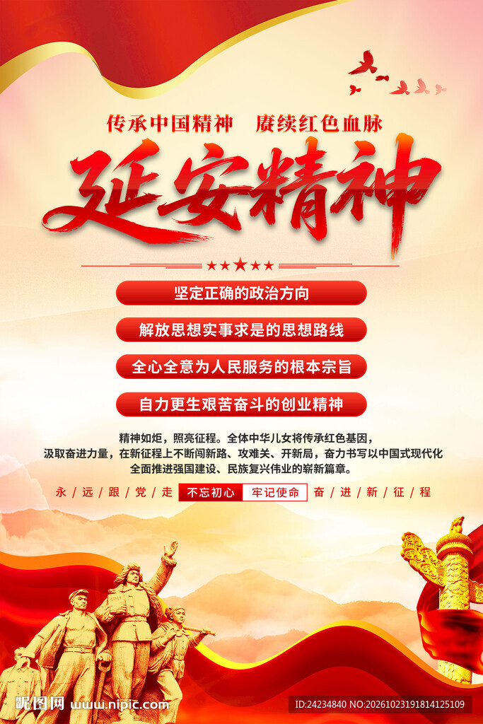延安精神海报