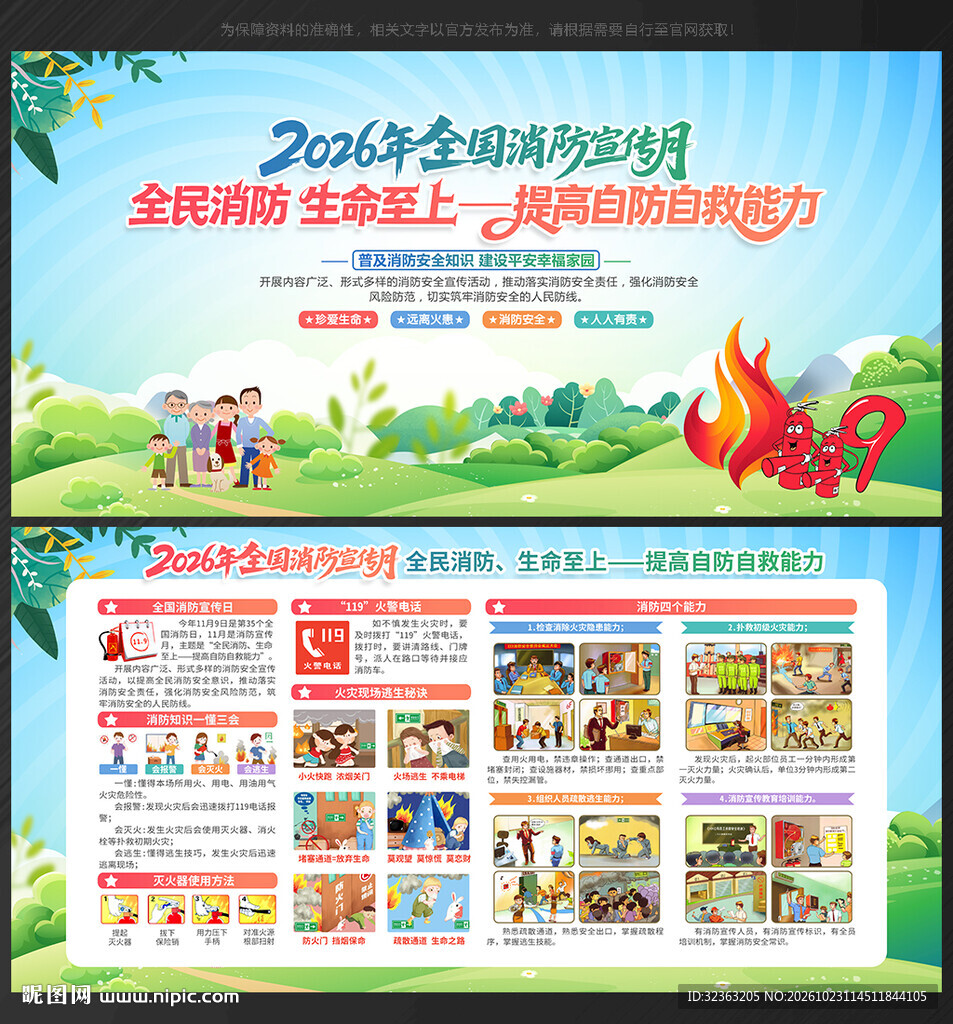 全国消防月展板
