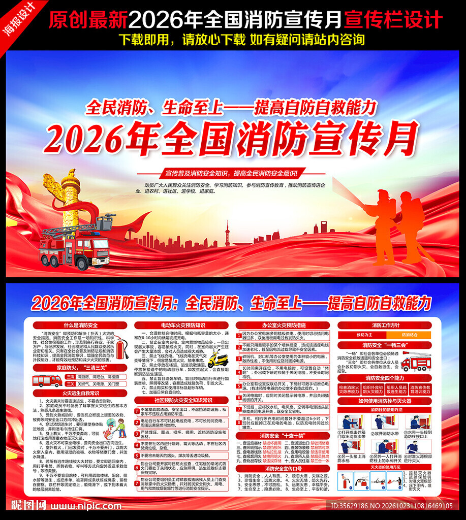 2026年消防宣传月展板