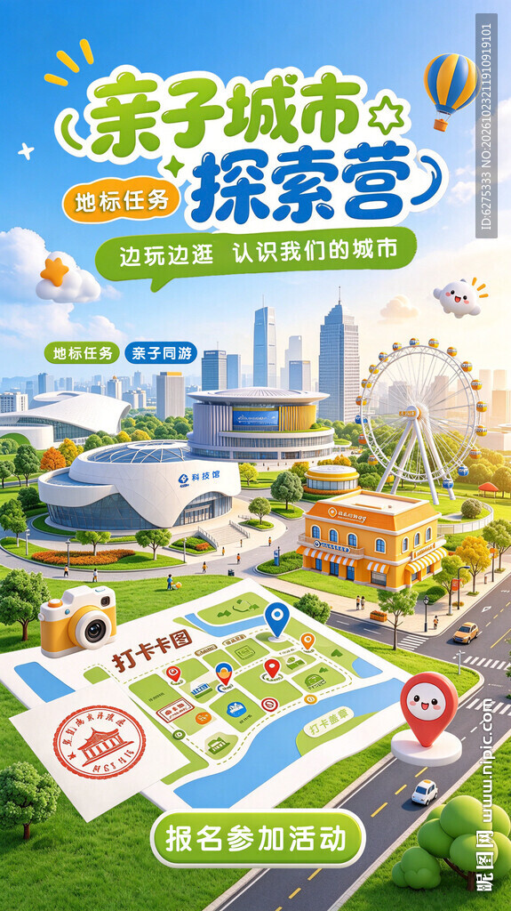 亲子城市探索营海报