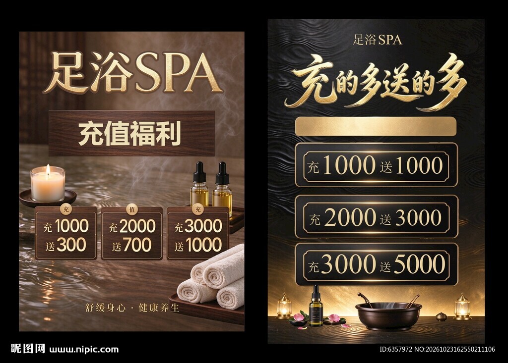 足浴SPA充值福利海报