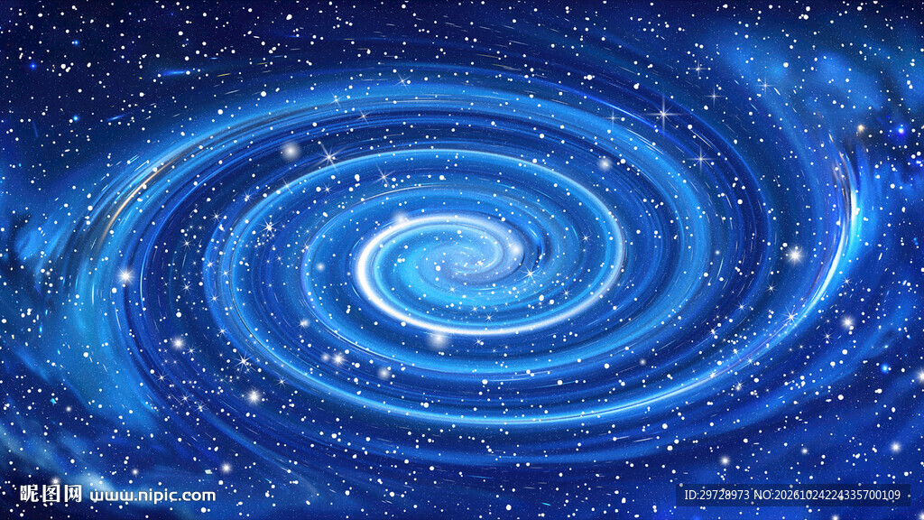 蓝色旋涡星空背景图