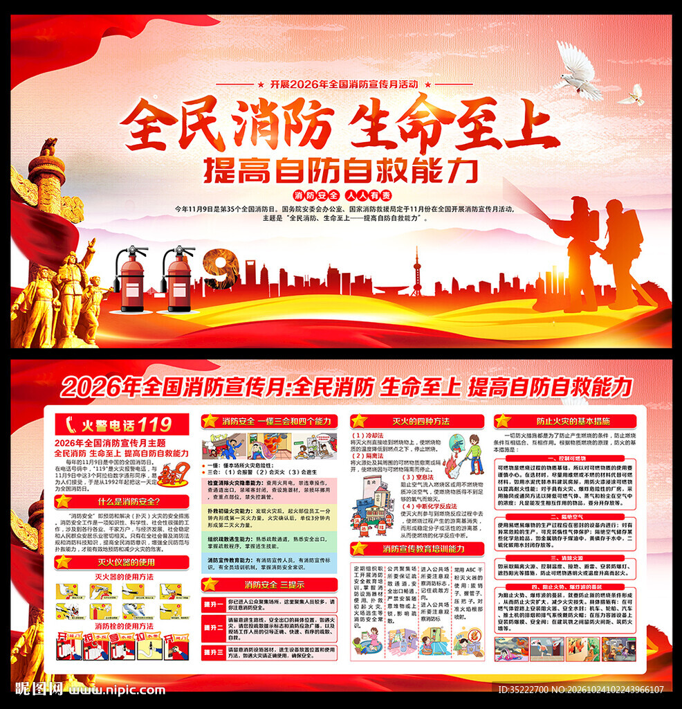 2026消防安全月展板