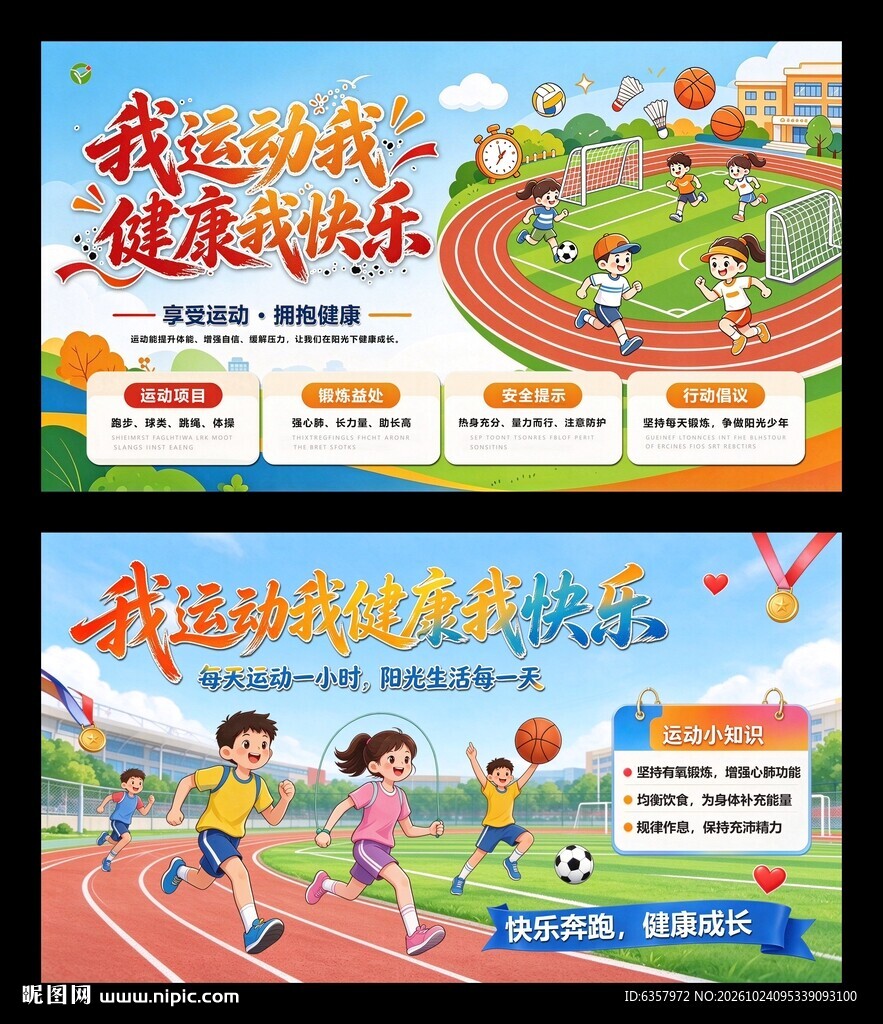 我运动我健康主题宣传海报