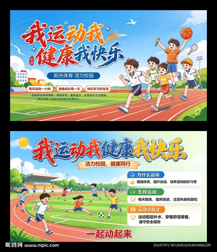 校园运动健康主题海报