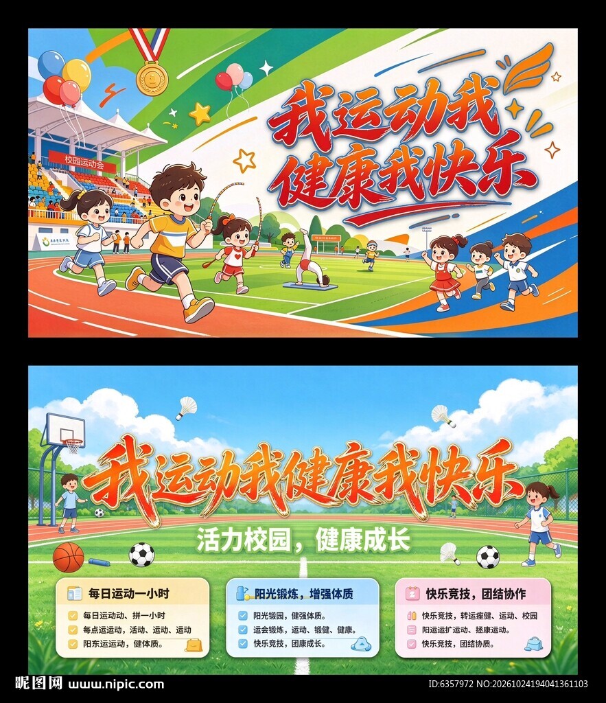 校园运动健康宣传海报