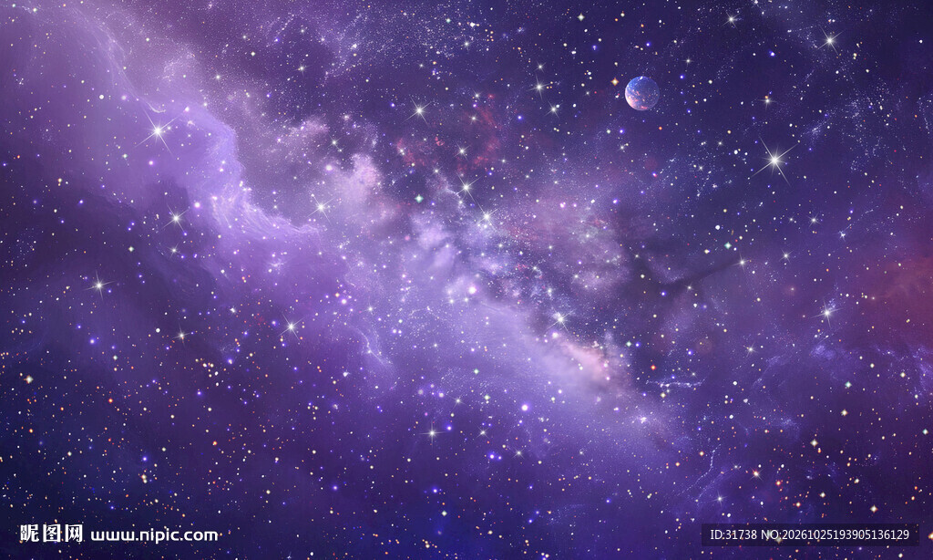 紫色宇宙星空图