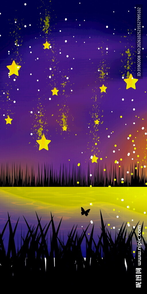 梦幻星空郊野夜景玄关装饰画