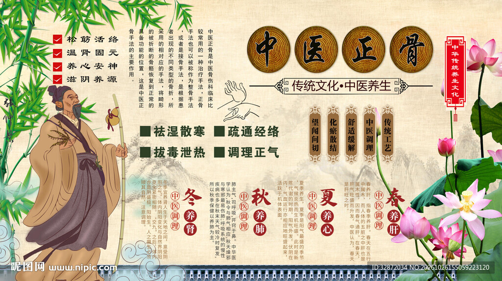 中医正骨背景墙
