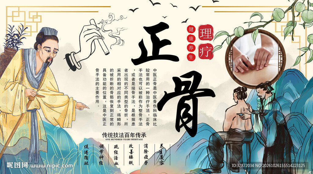 中医正骨背景墙