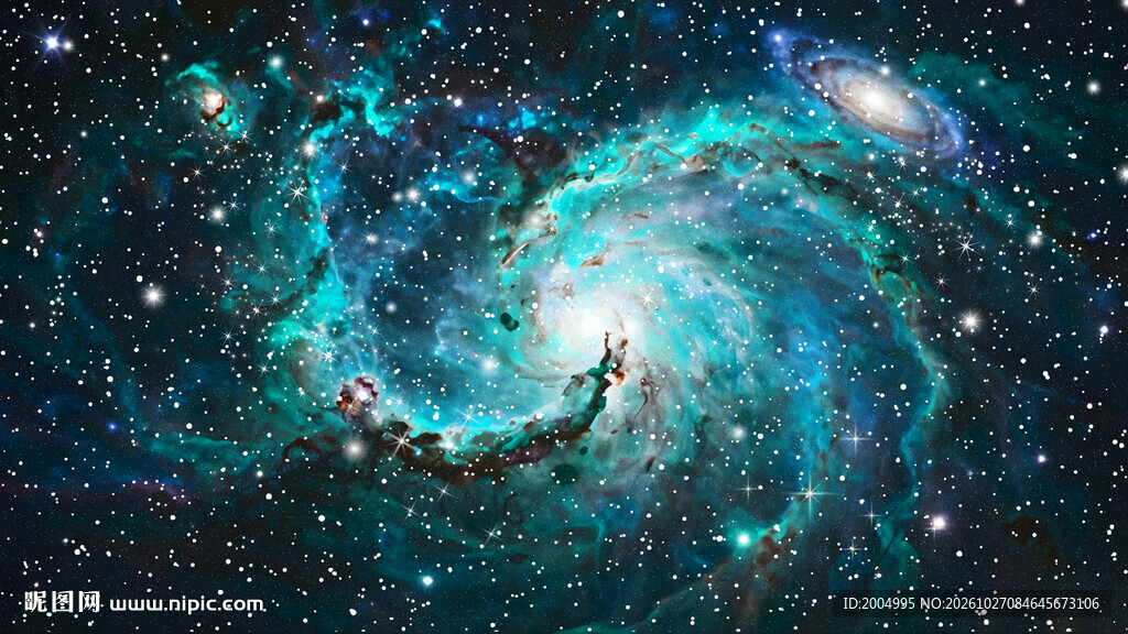 蓝绿色宇宙星空