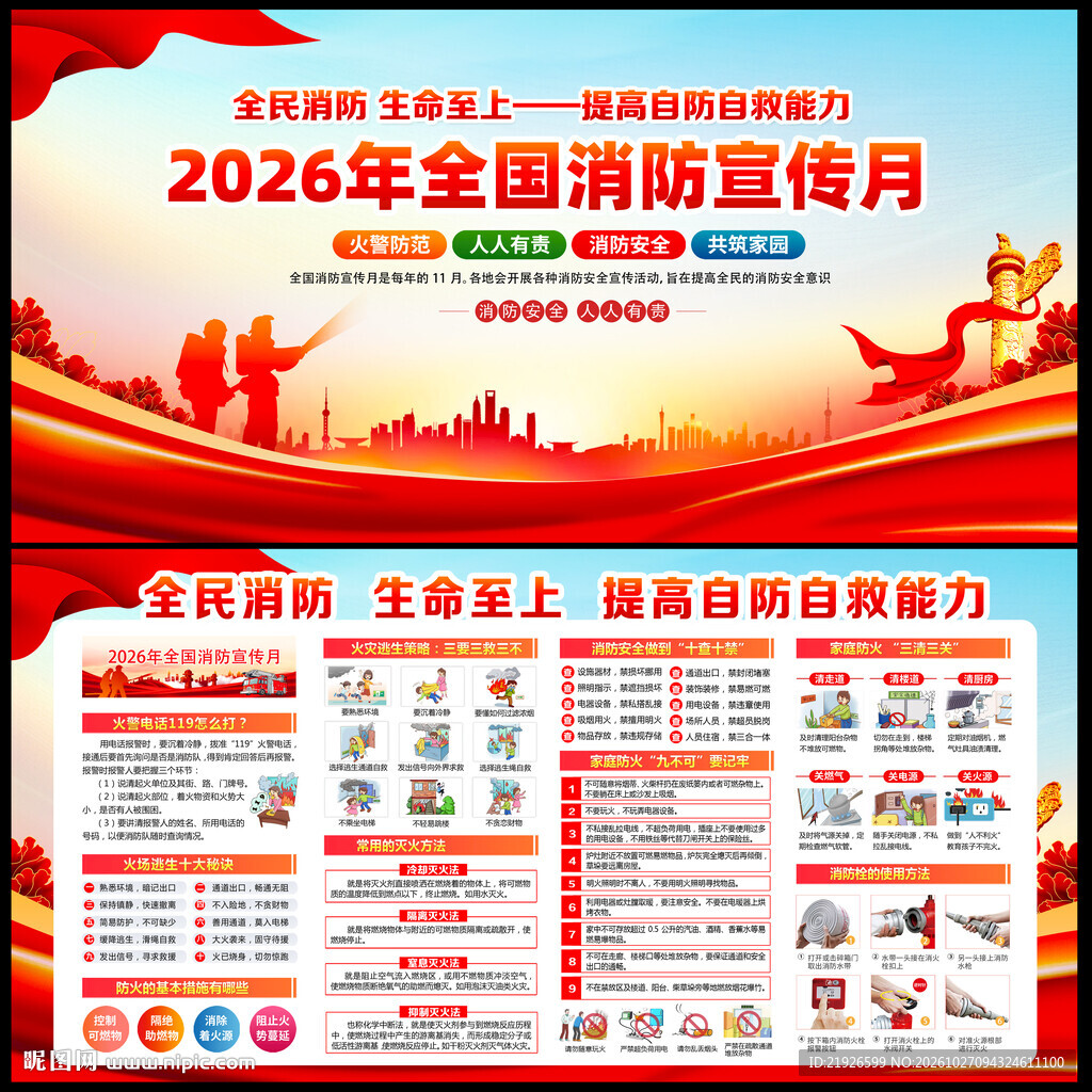 2026年消防月展板