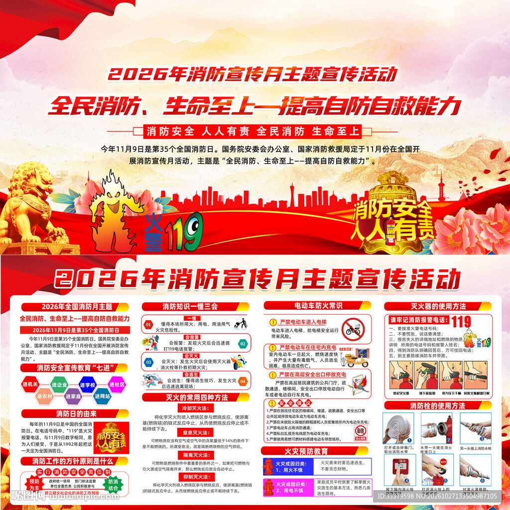 2026年全国消防月展板 