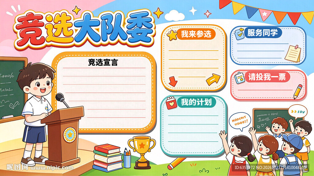 竞选大队委手抄报