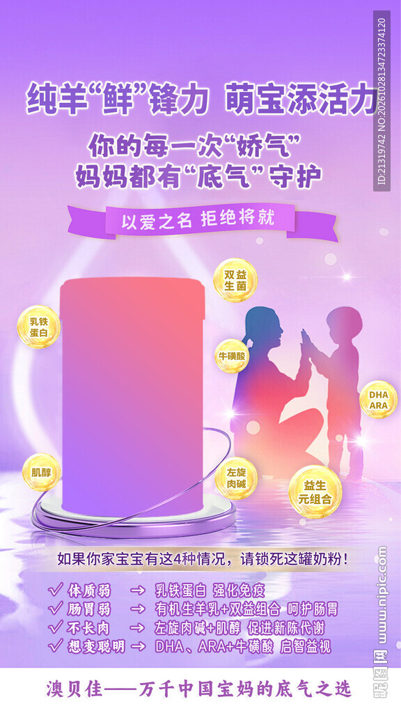 奶粉营养素海报